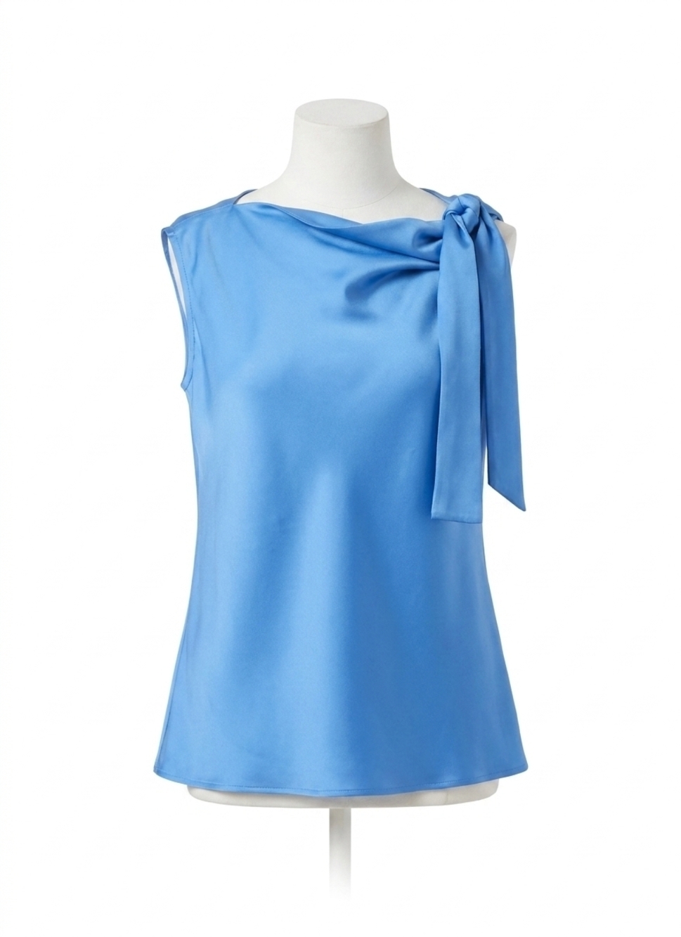 NEW LYSSE zulena bow tie neck top in electric blue